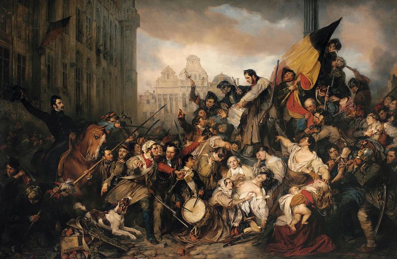Episode der Septembertage 1830, auf dem Grand Place von Brüssel, Gustave Wappers von Meisterhafte Meister