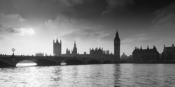 Westminster bridge Londen & Big Ben van Hans Brinkel
