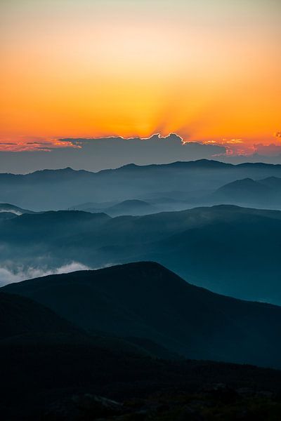 Sunset over the Ligurian Mountains by Leo Schindzielorz