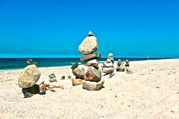 Sylt: Stone towers at the beach