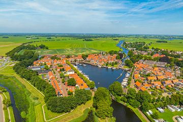 Vue aérienne de Blokzijl en été sur Sjoerd van der Wal Photographie