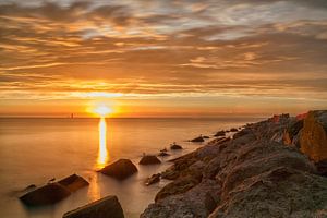 Sunset at the North Sea sur Menno Schaefer