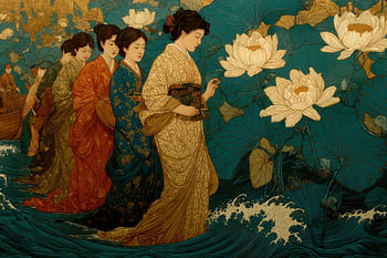 malerische japanische Kunst Frauen