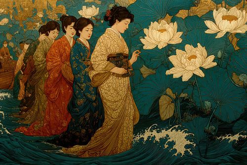picturesque japanese art women