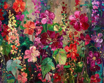 Ein warmer Sommer! Bunter Blumengarten