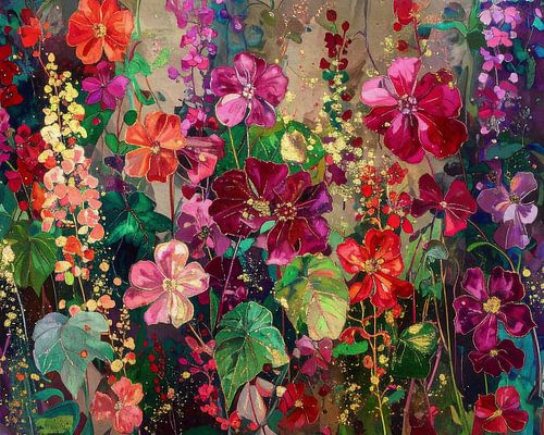 Ein warmer Sommer! Bunter Blumengarten