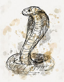 Cabra – Serie „Aquarelltiere“ – Skizzenstil in Braun und Grau t