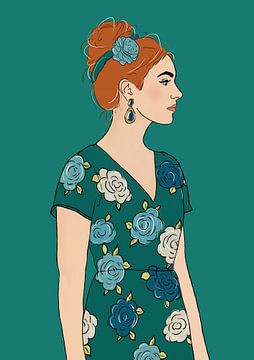 Blossoms and Balance - Transformative Teal by Studio Miranlantijn