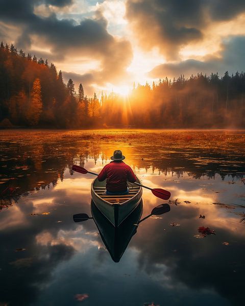 Kanufahrt auf dem Bergsee von fernlichtsicht