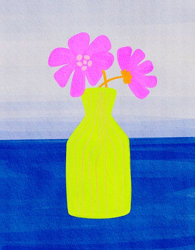 Levendige bloemen in pot