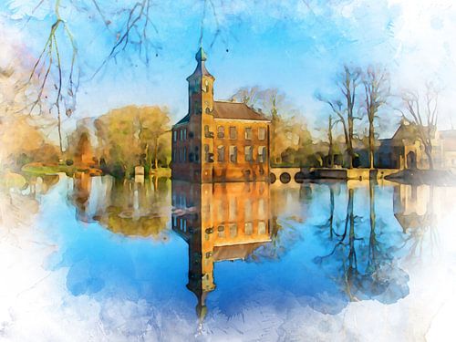 Blick auf Schloss Bouvigne bei Breda, Nordbrabant von Danny de Klerk
