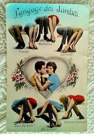 'Language of legs' postcard from the 1960s