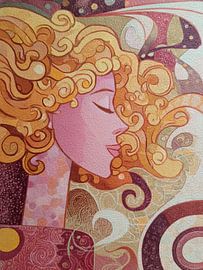 Abstrakte Frau mit Locken