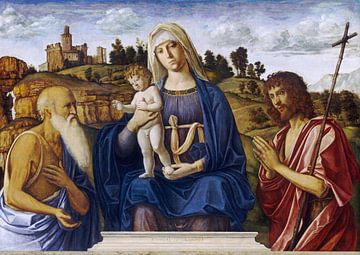 Cima da Conegliano, Madonna en kind met de heilige Hiëronymus en Johannes de Doper, ca 1492 van Atelier Liesjes