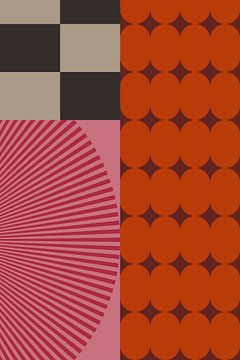 Retro kunst uit de jaren 70. Abstract geometrisch patroon nr. 19 van Dina Dankers