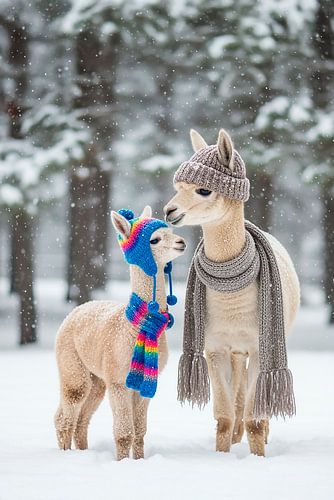 Knuffelen in de sneeuw...