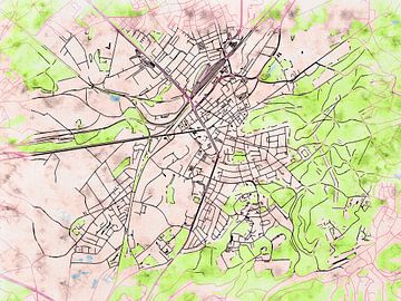 Kaart van Homburg in de stijl 'Soothing Spring' van Maporia