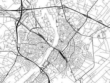 Karte von Venlo in Schwarz ud Weiss von Map Art Studio