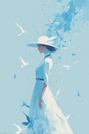 Danse avec les oiseaux en bleu n° 5 sur Studio BB