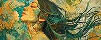 Woman With Nature | Modern Green Gold