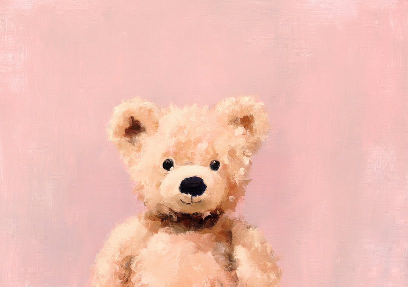 Teddy bear on pink by Niklas Maximilian