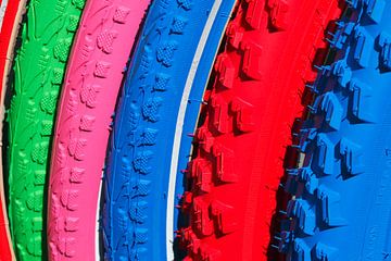 kleurrijke fietsbanden