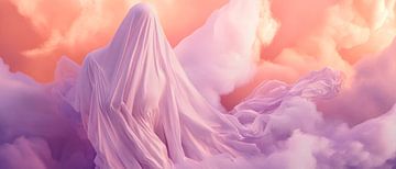 Spook in glinsterende wolken van Poster Art Shop