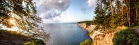 Chalk cliffs on the island of Rügen at atmospheric sunrise
