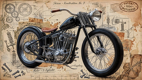 Motorcycle Picture: Black – Bobber, Chopper, Vintage, Classic