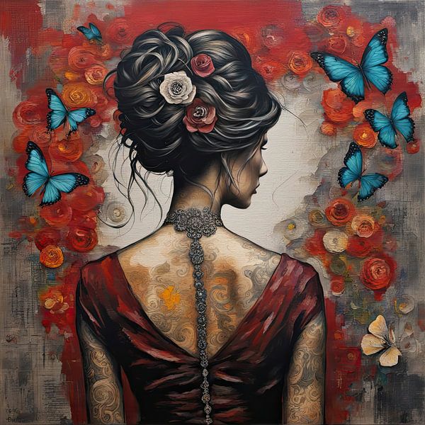 Butterflies and flowers No. 73.28 by Eye catching paintings