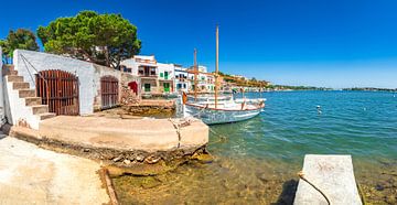 Vue idyllique de la vieille ville du port de pêche de Portocolom sur Alex Winter