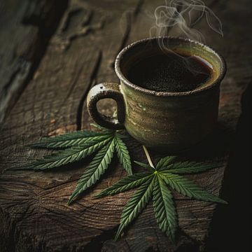 Koffie & cannabis van Poster Art Shop