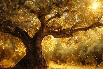 Nachtelijke bomen bij sterrennacht van Art & Soul Creations