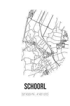 Schoorl (Noord-Holland) | Karte | Schwarz-Weiß von Rezona