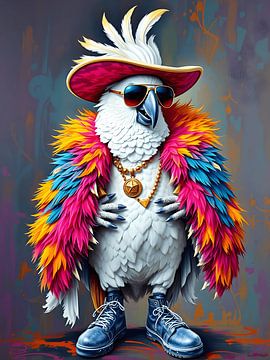 Flamboyant cockatoo by Jolique Arte
