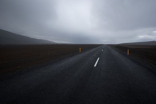 Lonely country road in Iceland