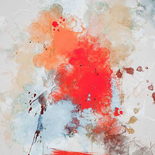 Alles goed - Just peachy - Abstract in aquarelstijl