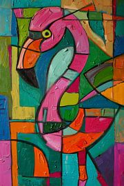 Geometric flamingo by Poster Art Shop