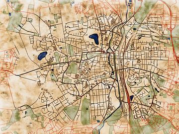 Kaart van Lüneburg in de stijl 'Serene Summer' van Maporia