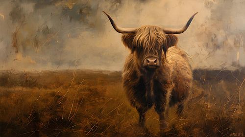 Bœuf des Highlands écossais au pâturage