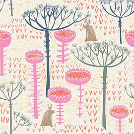 Blockdruck skandinavische Wiese von Annick