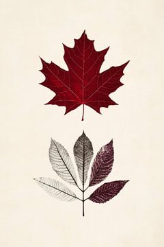 Herfstige elegantie - bladkunst van Poster Art Shop
