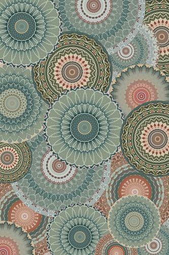 Mandala Collage in green by Christine Bässler