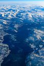 Uitzicht over het winterlandschap van Noorwegen vanuit de lucht van Sjoerd van der Wal Fotografie thumbnail