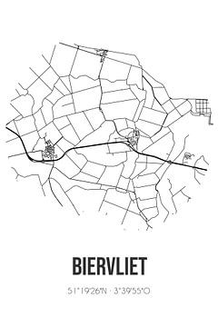 Biervliet (Zeeland) | Karte | Schwarz und Weiß von Rezona