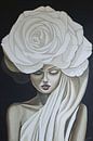 Woman With a White Rose by Gulserin Gokcan thumbnail
