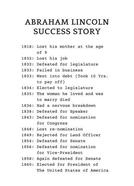Abraham Lincoln Erfolg Zitate Inspirierend von Artstyle