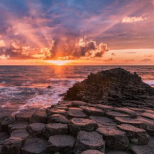 Sonnenuntergang am Giant's Causeway