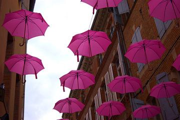 Umbrellas for fight against breast cancer in Albi, France by Atelier Liesjes