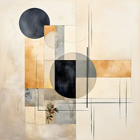 Abstract Art | Golden and Black Forms by Flower Studio